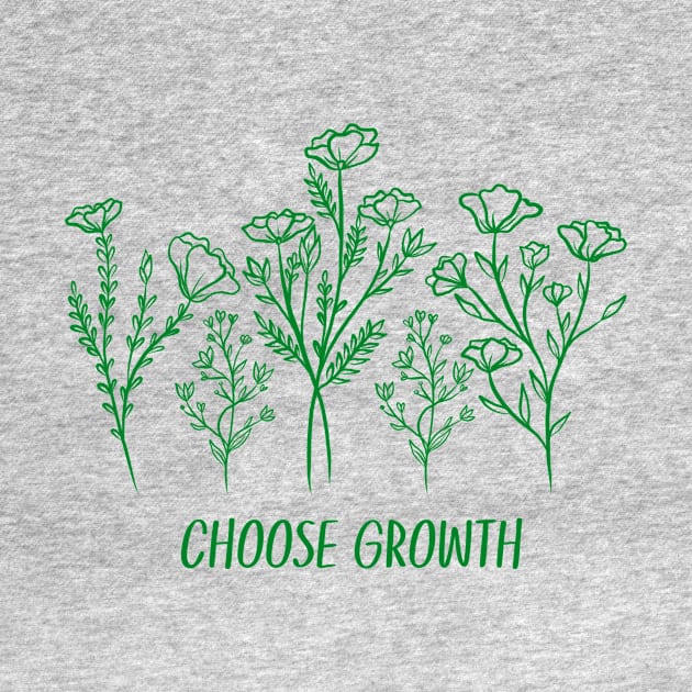 Choose growth pretty green floral design by Holly-berry-art